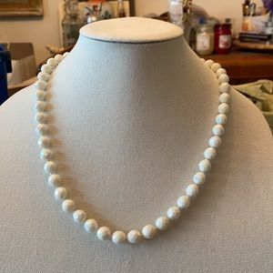 Vintage White Glass Aurora Borealis Necklace